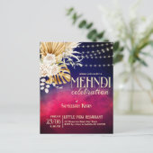 Papier Bridal florale bordeaux bleu invitation budget Meh (Debout devant)