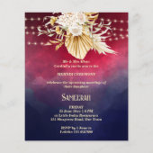 Papier Bridal florale bordeaux bleu invitation budget Meh (Dos)
