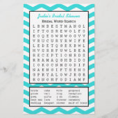 Papier Bridal Party Mot de recherche de mot jeu en Turquo (Devant)