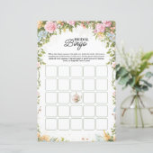 Papier Bridal Shower Bingo Game Card Garden Party Theme (Debout devant)