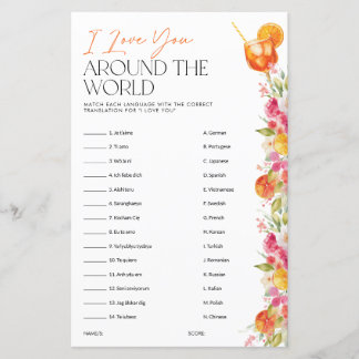 Papier Bridal Shower Game Love You Around The World