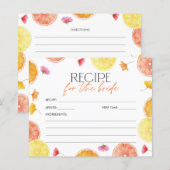 Papier Bridal Shower Recipe Card Main Squeeze Citrus (Devant / Derrière)