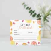 Papier Bridal Shower Recipe Card Main Squeeze Citrus (Debout devant)