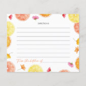 Papier Bridal Shower Recipe Card Main Squeeze Citrus (Dos)
