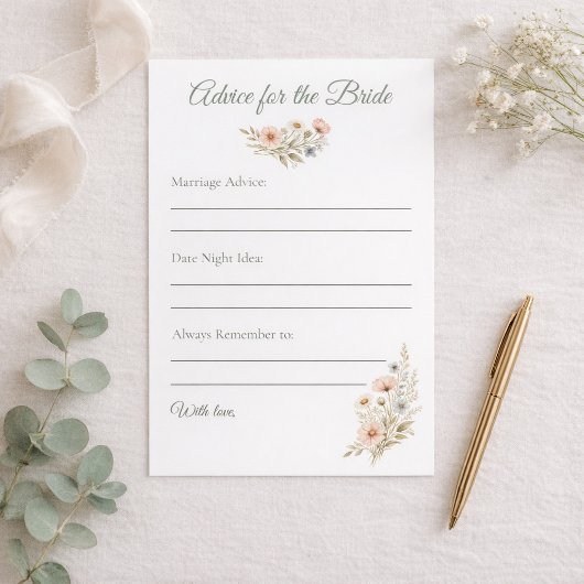 Papier Bridal Shower Wildflower Advice for The Bride