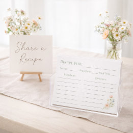 Papier Bridal Shower Wildflower Recipe Card