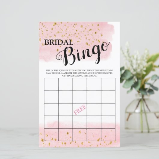 Papier Bride Bingo Rose Gold jeu de nuptiale (Debout devant)
