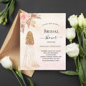 Papier Bride douche mariée rose pampas invitation budgéta