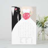 Papier Bride Fête des mariées mot recherche jeu robe roug (Debout devant)
