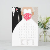 Papier Bride Fête des mariées mot recherche jeu robe roug (Debout devant)