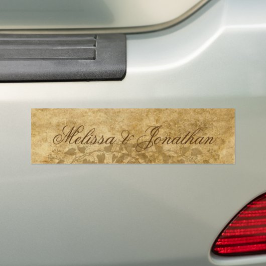 papier Bride Groom Wedding eens per keer Bumpersticker (Op auto)