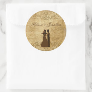 papier Bride Groom Wedding eens per keer Ronde Sticker