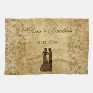  papier Bride Groom Wedding eens per keer Theedoek