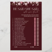 Papier Bride in Bloom He Said She Said Bridal Shower Game (Devant)