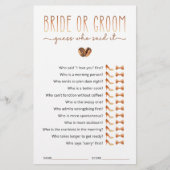 Papier Bride or Groom Guess Who Said It Game (Devant)