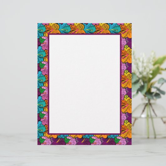 Papier Bright Hibiscus Frontière Stations (Debout devant)