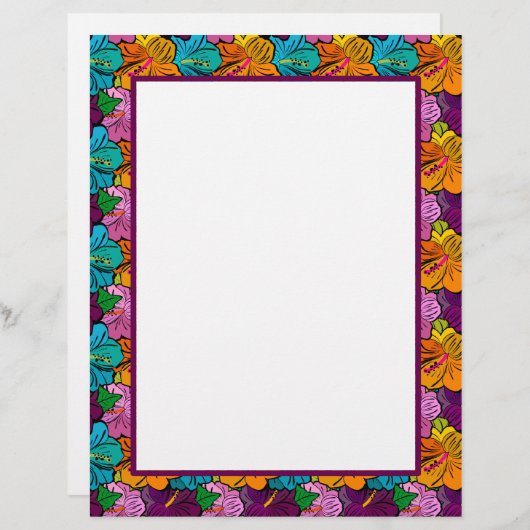 Papier Bright Hibiscus Frontière Stations (Devant / Derrière)