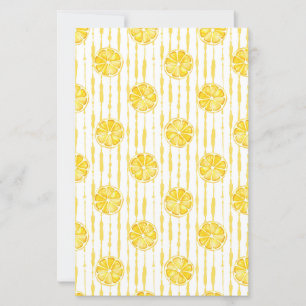 Papier Bright Lemon Slices sur Arrière - plan rayé