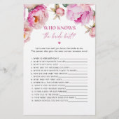 Papier Bright rose peony Qui connaît la mariée meilleur j (Devant)