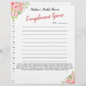 Papier Brise-glace à Fêtes des mariées florales 💕 5 mots (Devant / Derrière)