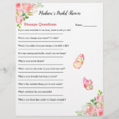 Papier Brise-glace à Fêtes des mariées florales 💕 5 mots (Dos)