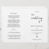 Papier Brittany Elegant Christian Folded Wedding Programm (Devant / Derrière)