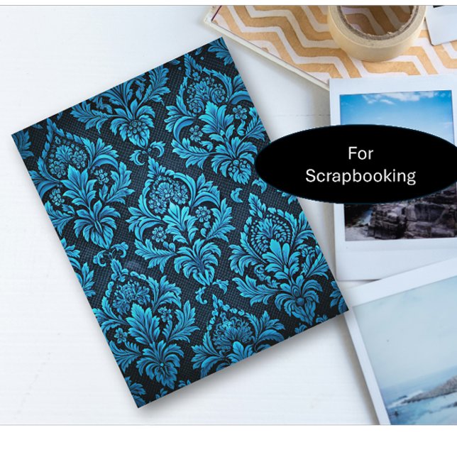 Papier Brocade Floral Turquoise (Créateur téléchargé)