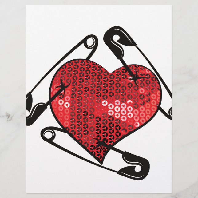 Papier broche de sécurité des paillettes rouges (Devant)