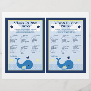 Papier Brody Baleine Baby shower nautique Jeu de bourse
