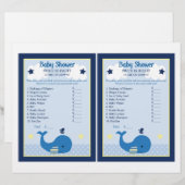 Papier Brody Whale Nautical Price Baby shower de jeu (Devant / Derrière)