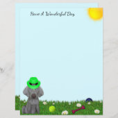 Papier Brooklyn Da Weimaraner personnalisé Jour de jeu (Devant / Derrière)