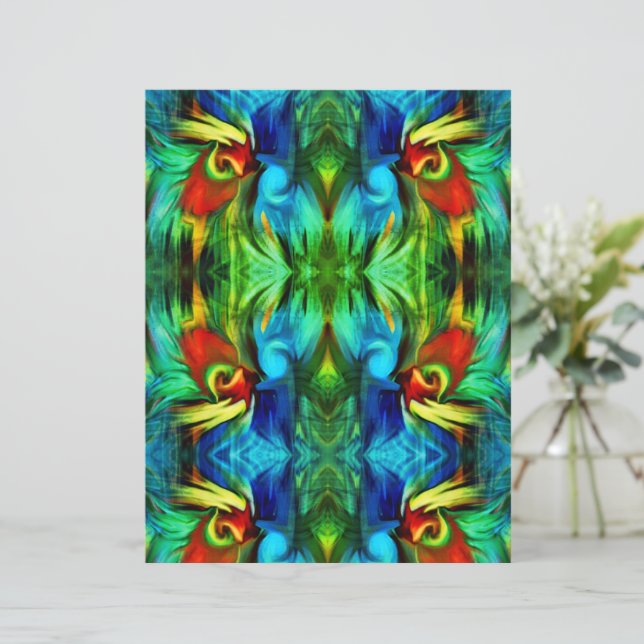 Papier Brosses colorées Abstrait Green Scrapbook (Debout devant)