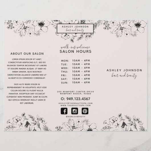 Papier Brouchure botanique moderne Noir plus Photos Brouc (Devant)