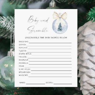 Papier Brouillage de mots - Jeu de baby shower d'hiver