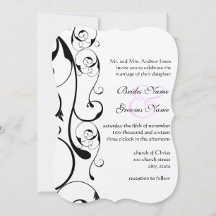 Papier Brown Black Swirls Wedding Invitations