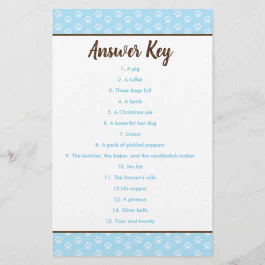 Papier Brown Chien Chien Chien Baby shower Nursery Rhyme  (Dos)