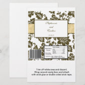 Papier Brown/Creme Floral Mariage damassé Candy Wrapper (Devant / Derrière)