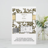 Papier Brown/Creme Floral Mariage damassé Candy Wrapper (Debout devant)