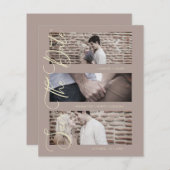 Papier Brown pas cher tendance moderne 3 photos Mariages  (Devant / Derrière)