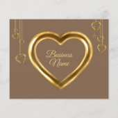 Papier Brown Simple Clean Heart Merci Or (Dos)