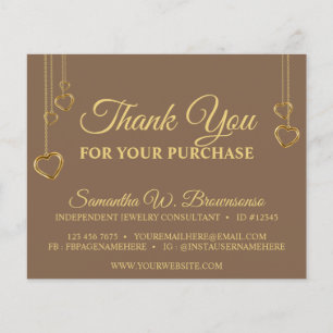 Papier Brown Simple Clean Heart Merci Or