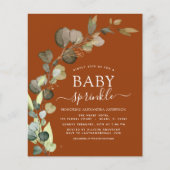 Papier Brûlé Orange Baby Sprinkle Shower Invitation (Devant)