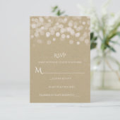 Papier Brun Simple Mariage Rustique RSVP (Debout devant)