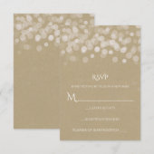 Papier Brun Simple Réponse Mariage Rustique (Devant / Derrière)