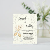 Papier Brunch Bubbly Fête des mariées invitation en ivoir (Debout devant)