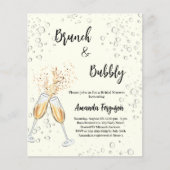 Papier Brunch Bubbly Fête des mariées invitation en ivoir (Devant)