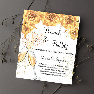 Papier Brunch Bubbly Fête des mariées or invitation