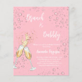 Papier Brunch Bubbly Fête des mariées rose rousse invitat (Devant)