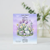 Papier Brunch de Pâques & Chasse aux œufs Blanc et Violet (Debout devant)