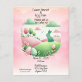 Papier Brunch de Pâques et chasse aux oeufs rose et vert (Devant)